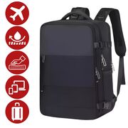 Rucsac de Laptop 15.6" SmartJet Pro Cabin Backpack 27L, Antifurt, Compartiment Pantofi, Prindere pe Troller, Waterproof -  Negru