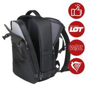 Rucsac de Laptop 15.6" SmartJet Pro Cabin Backpack 27L, Antifurt, Compartiment Pantofi, Prindere pe Troller, Waterproof -  Negru