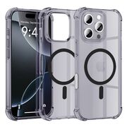 Husa pentru  iPhone 16 Pro Max compatibila MagSafe Anti-Shock 1.5mm reinforced 4 corners - Negru translucid