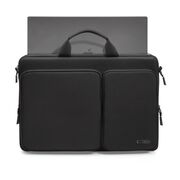 Geantă Business pentru Laptop 15.6"-16", cu 4 Compartimente, Curea de Umăr Reglabilă și Mâner, Protecție Plusată, Design Elegant – Compatibilă cu MacBook, Lenovo, ASUS, Dell, HP, negru