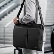 Geantă Business pentru Laptop 15.6"-16", cu 4 Compartimente, Curea de Umăr Reglabilă și Mâner, Protecție Plusată, Design Elegant – Compatibilă cu MacBook, Lenovo, ASUS, Dell, HP, negru