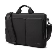 Geantă Business pentru Laptop 15.6"-16", cu 4 Compartimente, Curea de Umăr Reglabilă și Mâner, Protecție Plusată, Design Elegant – Compatibilă cu MacBook, Lenovo, ASUS, Dell, HP, negru