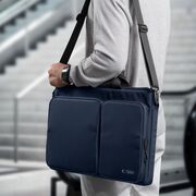 Geantă Business pentru Laptop 15.6"-16", cu 4 Compartimente, Curea de Umăr Reglabilă și Mâner, Protecție Plusată, Design Elegant – Compatibilă cu MacBook, Lenovo, ASUS, Dell, HP, navy blue