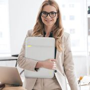 Husă Premium Laptop 13–14” cu Protecție Triplă, Compartiment Accesorii și Design Slim – Compatibilă cu MacBook, ASUS, Lenovo, HP, Dell, gri