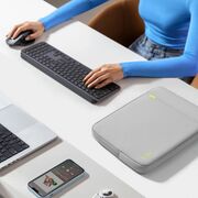 Husă Premium Laptop 13–14” cu Protecție Triplă, Compartiment Accesorii și Design Slim – Compatibilă cu MacBook, ASUS, Lenovo, HP, Dell, gri