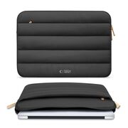 Husă Laptop Fluffy 13-14” – Design Soft Premium, Interior Plusat, Compartiment Accesorii, Protecție Antișoc – Compatibilă cu MacBook, Lenovo, ASUS, Dell, negru