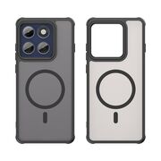 Husa pentru  Motorola Edge 60 Pro cu protectie pentru lentile si MagSafe EasyCharge, Ghost Series Anti-ingalbenire, frosted - Negru