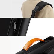 Geantă Laptop Elegantă 13”–14” cu 4 Compartimente, Curea de Umăr și Mâner – Protecție Plusată, Design Slim & Profesional – Compatibilă MacBook, Lenovo, HP, ASUS, Dell, negru / portocaliu
