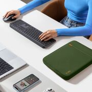 Husă Premium Laptop 13–14” cu Protecție Triplă, Compartiment Accesorii și Design Slim – Compatibilă cu MacBook, ASUS, Lenovo, HP, Dell, verde