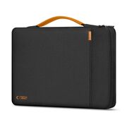 Geantă Elegantă cu Protecție Sporită pentru Laptop 15.6"-16", Cu Mânere din Piele, Buzunar Frontal și Suport AirTag – Ideală pentru Transport Business și Urban, negru