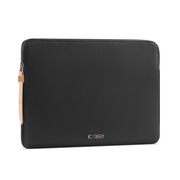Husă Laptop 15-16” Sleeve Elegance – Design Slim din Piele Ecologică, Căptușeală Fleece, Protecție Premium, Compatibilă MacBook, Lenovo, ASUS, Dell, HP, negru