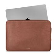 Husă Laptop 15-16” Sleeve Elegance – Design Slim din Piele Ecologică, Căptușeală Fleece, Protecție Premium, Compatibilă MacBook, Lenovo, ASUS, Dell, HP, maro