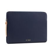 Husă Laptop 15-16” Sleeve Elegance – Design Slim din Piele Ecologică, Căptușeală Fleece, Protecție Premium, Compatibilă MacBook, Lenovo, ASUS, Dell, HP, navy blue