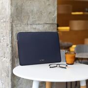 Husă Laptop 15-16” Sleeve Elegance – Design Slim din Piele Ecologică, Căptușeală Fleece, Protecție Premium, Compatibilă MacBook, Lenovo, ASUS, Dell, HP, navy blue