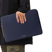 Husă Laptop 15-16” Sleeve Elegance – Design Slim din Piele Ecologică, Căptușeală Fleece, Protecție Premium, Compatibilă MacBook, Lenovo, ASUS, Dell, HP, navy blue