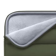 Husă Laptop Fluffy 13-14” – Design Soft Premium, Interior Plusat, Compartiment Accesorii, Protecție Antișoc – Compatibilă cu MacBook, Lenovo, ASUS, Dell, army green
