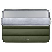 Husă Laptop Fluffy 13-14” – Design Soft Premium, Interior Plusat, Compartiment Accesorii, Protecție Antișoc – Compatibilă cu MacBook, Lenovo, ASUS, Dell, army green