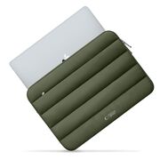 Husă Laptop Fluffy 13-14” – Design Soft Premium, Interior Plusat, Compartiment Accesorii, Protecție Antișoc – Compatibilă cu MacBook, Lenovo, ASUS, Dell, army green