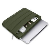 Husă Laptop Fluffy 13-14” – Design Soft Premium, Interior Plusat, Compartiment Accesorii, Protecție Antișoc – Compatibilă cu MacBook, Lenovo, ASUS, Dell, army green
