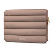 Husă Laptop Fluffy 13-14” – Design Soft Premium, Interior Plusat, Compartiment Accesorii, Protecție Antișoc – Compatibilă cu MacBook, Lenovo, ASUS, Dell, walnut