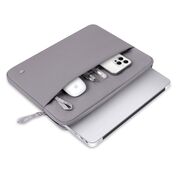 Husă Laptop Premium 13–14” pentru MacBook, Lenovo, ASUS – Design Slim, Interior Căptușit, Compartiment Accesorii, Protecție Completă la Șocuri și Zgârieturi, gri