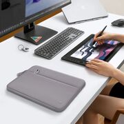 Husă Laptop Premium 15–16” pentru MacBook, Lenovo, ASUS – Căptușeală Moale, Compartiment Accesorii, Design Slim, Protecție Completă la Șocuri și Zgârieturi, gri