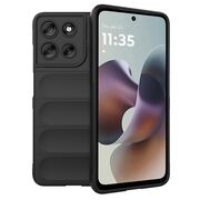 Husa pentru  Motorola Moto G56 Liquid Silicone, Microfibre Lining, Non-Slip Airbag Design, Negru
