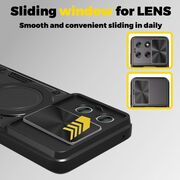 Husa pentru  Motorola Moto G56 cu protecție pentru cameră și suport magnetic integrat Ring Shockproof, Negru