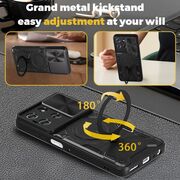 Husa pentru  Motorola Moto G56 cu protecție pentru cameră și suport magnetic integrat Ring Shockproof, Negru