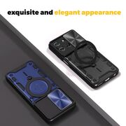 Husa pentru  Motorola Moto G56 cu protecție pentru cameră și suport magnetic integrat Ring Shockproof, Negru