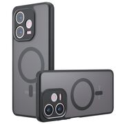 Husa pentru  Oppo A5 Pro 5G cu protectie pentru lentile si MagSafe EasyCharge, Ghost Series Anti-ingalbenire, frosted - Negru