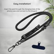 Snur pentru Telefon, Carabina, Nailon Impletit, Durabil, Ajustabil, Universal - Techsuit Rope Crossbody Strap (RCS1-80) - Deep Denim