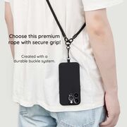 Snur pentru Telefon, Carabina, Nailon Impletit, Durabil, Ajustabil, Universal - Techsuit Rope Crossbody Strap (RCS1-80) - Deep Denim
