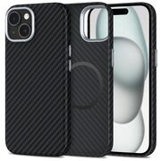 Husa pentru iPhone 15 CarbonElite MagMount - Ultra Slim, Textura Carbon, Compatibila MagSafe - negru