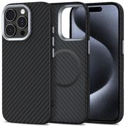 Husa pentru iPhone 15 Pro Max CarbonElite MagMount - Ultra Slim, Textura Carbon, Compatibila MagSafe - negru
