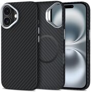 Husa pentru iPhone 16 CarbonElite MagMount - Ultra Slim, Textura Carbon, Compatibila MagSafe - negru
