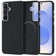 Husa pentru Samsung Galaxy S25 CarbonElite MagMount - Ultra Slim, Textura Carbon, Compatibila MagSafe - negru