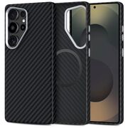 Husa pentru Samsung Galaxy S25 Ultra CarbonElite MagMount - Ultra Slim, Textura Carbon, Compatibila MagSafe - negru