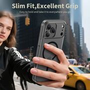 Husa pentru iPhone 17 Pro Max SlimCore Compatibila MagSafe - Protectie inteligenta, Estetica minimalista - frosted - negru mat
