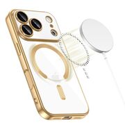 Husa pentru iPhone 17 Pro cu MagSafe si protectie pentru lentile anti-shock 1.5 mm transparent - gold