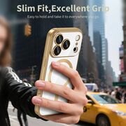 Husa pentru iPhone 17 Pro cu MagSafe si protectie pentru lentile anti-shock 1.5 mm transparent - gold