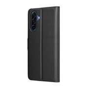 Husa pentru Samsung Galaxy A17 5G tip carte cu inchidere magnetica, compartimente pentru carduri si functie stand, negru