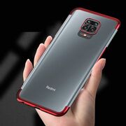 Husa Clear Color Case TPU Gel Electroplating Frame pentru Xiaomi RedMi Note 9 (negru)