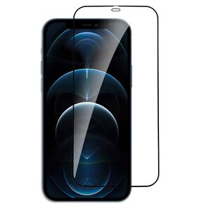 Folie sticla securizata tempered glass pentru iPhone 12, iPhone 12 Pro, full-face/glue, negru