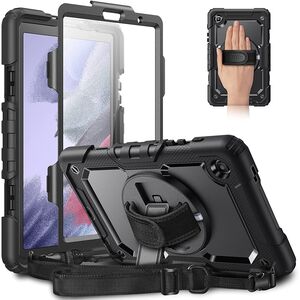 Pachet 360: Folie integrata + Husa pentru Samsung Galaxy Tab A7 Lite 8.7 SM-T220/T225 Shockproof Armor, negru