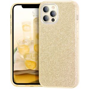Husa pentru iPhone 12 / 12 Pro Glitter 3 in 1, gold
