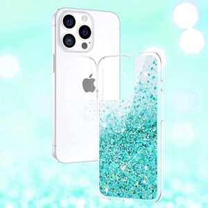Husa pentru iPhone 13 Pro Moving Quicksand Liquid Sparkle, smarald