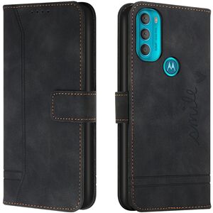 Husa pentru Motorola Moto G71 5G Wallet tip carte, negru