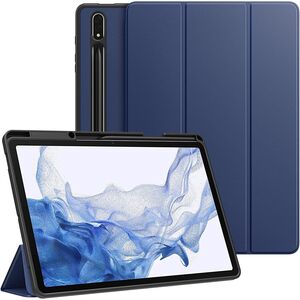 Husa pentru Samsung Galaxy Tab S7 Plus / S7 FE, S8 Plus 12.4 inch ProCase trifold cu solt pentru S-Pen, functie stand, navy blue