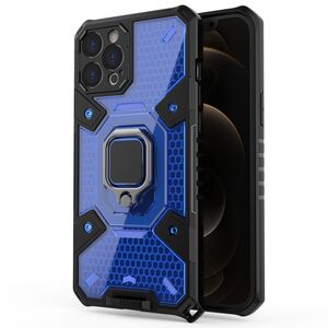 Husa iphone 12 pro cu inel, techsuit honeycomb - albastru